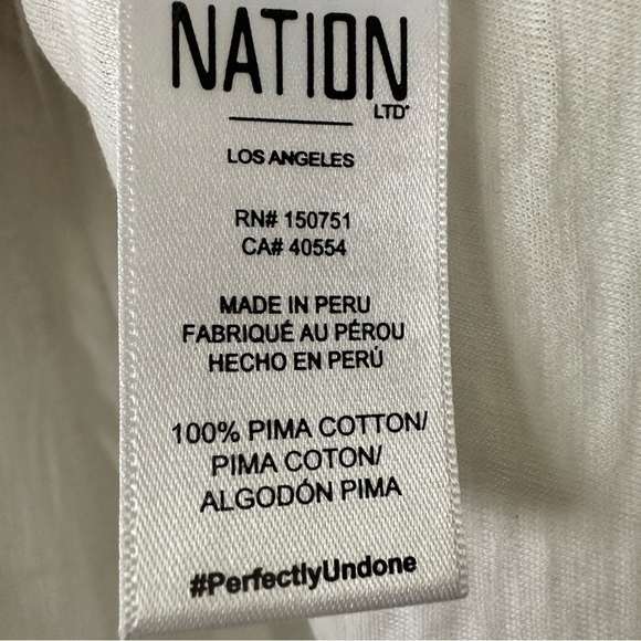 NATION LTD - Raina Balloon Sleeve One Shoulder Tee in White - Picture 10 of 10